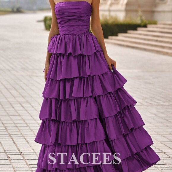 Draped in Drama: Square Neck Edition - Prom Dress - Picture 3 of 6